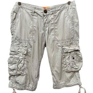 Twenty Two Brand Women’s Cargo Shorts Size 28 Y2K Pants Low Rise Bermudas Khaki